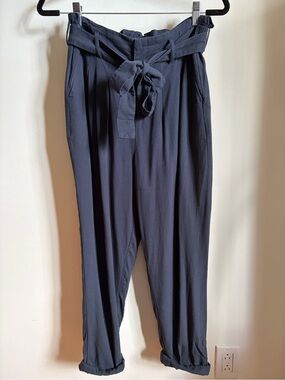 Vallier Del Rey High-Waist Paperbag Navy Pants Size M